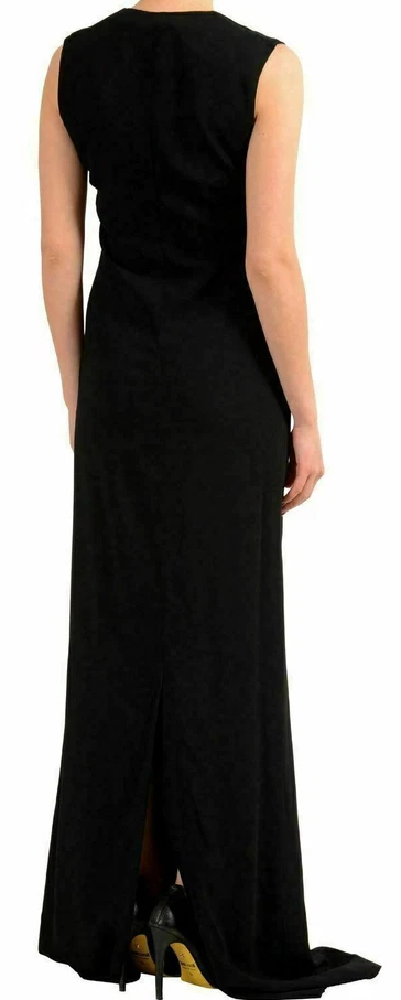 Maison Margiela Paris. NEW. Black V-Neck Sleeveless Maxi Dress