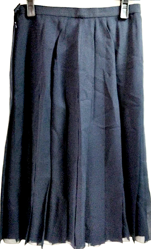 Chanel Paris. 2003 Collection Black Pleats Silk Skirt