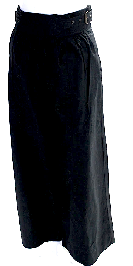 Ulla Johnson Black Cotton High Rise Belted Wide Leg Pants