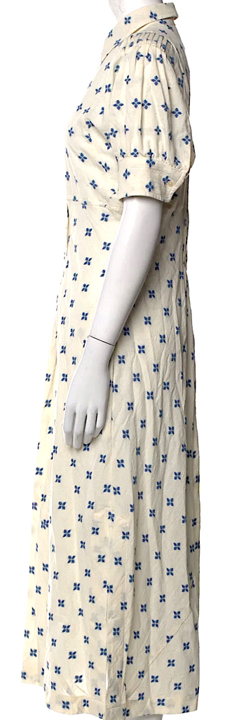 Caron Callahan NYC. Neutrals Cotton Blend Printed Long Dress