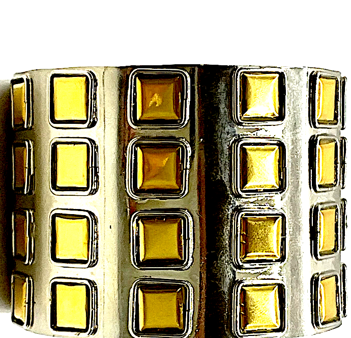 Premier Etage Paris. Vintage Silver And Gold Bangle Bracelet