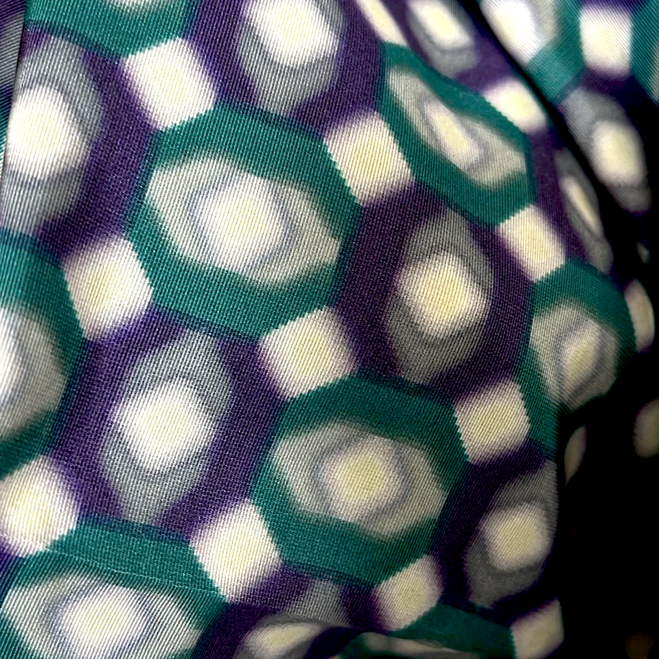 MIU MIU ITALY. Geometric Pattern Poly-Blend Abstract Mod Dress
