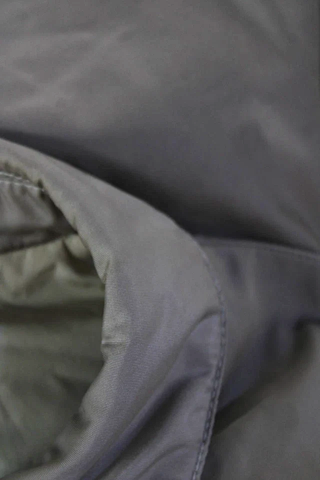 Prada Italy. Khaki Color Collared Buckle Long Sleeve Trench PolyTech Coat