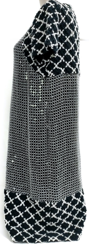 CHANEL PARIS. Black/White Cotton, Poly, Rayon Blend Dress. SZ 40