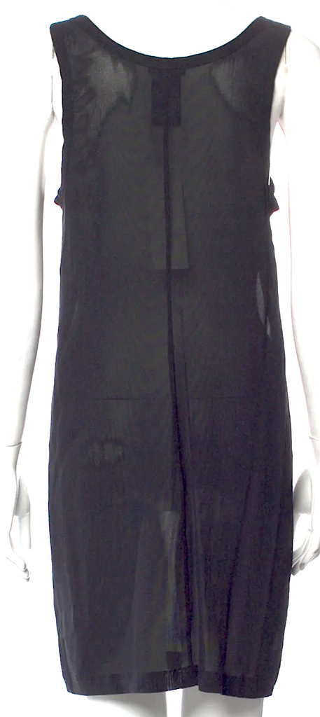 Ann Demeulemeester Belgium. Black Silk Mini Dress
