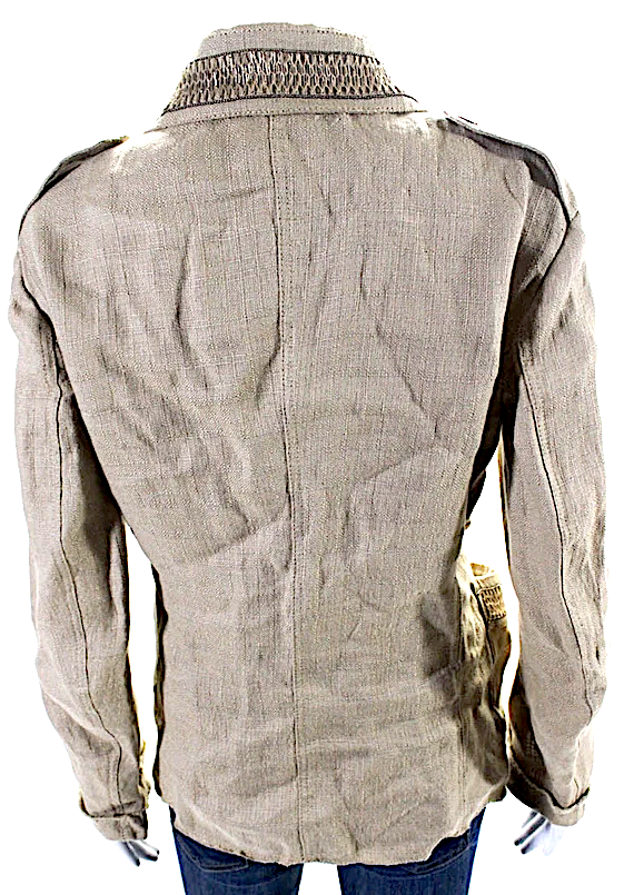Ter Et Bantine PARIS. Beige Linen Button Down Light Jacket