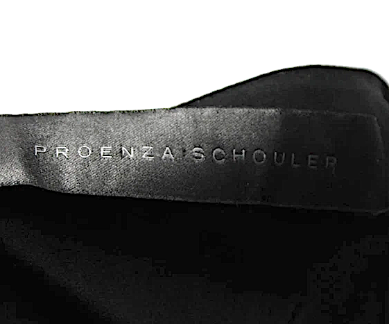 Proenza Schouler NY. Black Silk Abstract Print A Line Dress