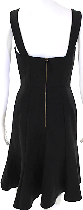 Gabriela Hearst NY. Black Embellished Wool Sleeveless Shift Dress