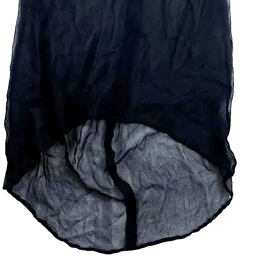 Isabel Benenato Italy. Dark Blue Sleeveless Silk High Neck Layered Top Blouse / Tunic