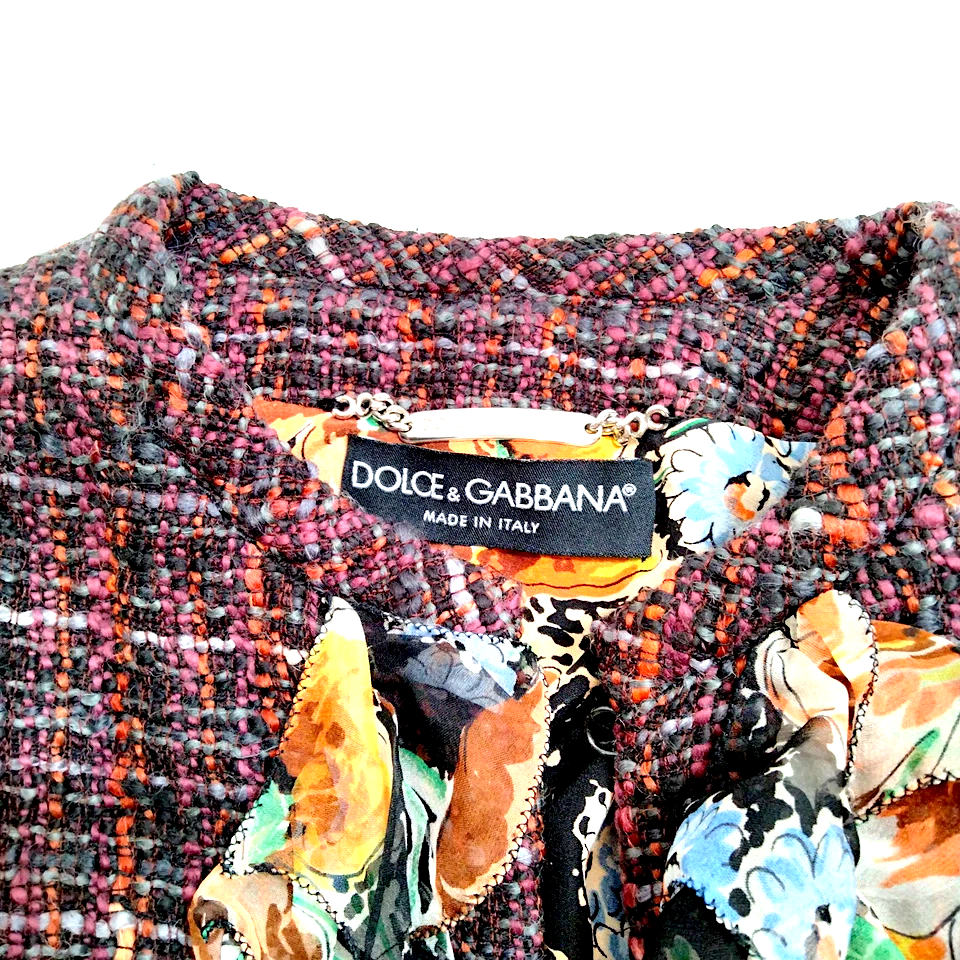 Dolce&Gabbana Italy. Vintage Wool, Cotton, Silk, Rayon Tweed Jacket