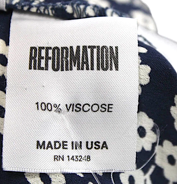 Reformation NY. Blue/White Floral Print Viscose A Line Wrap Skirt