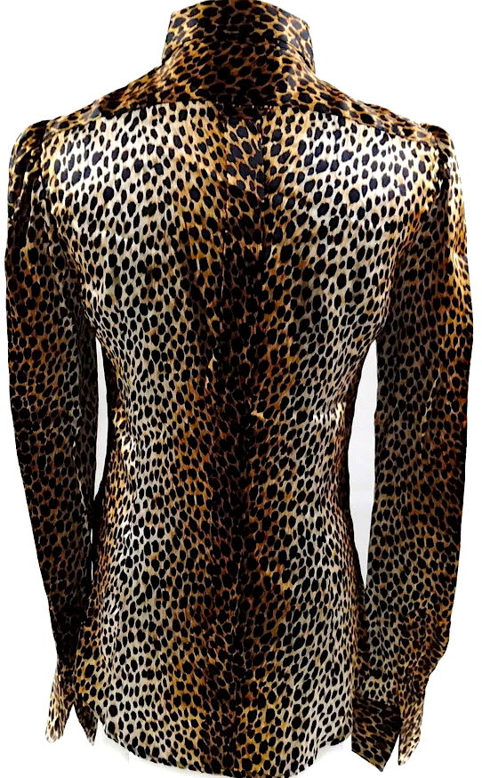 DOLCE & GABBANA ITALY. D&G. Animal Print Silk Polyurethane Top