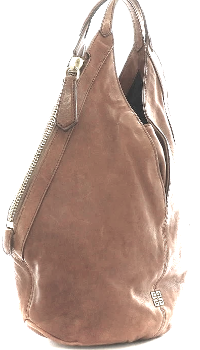 GIVENCHY Paris. Beige Leather shoulder bag eather with side zips (Expandable) in 4G logo