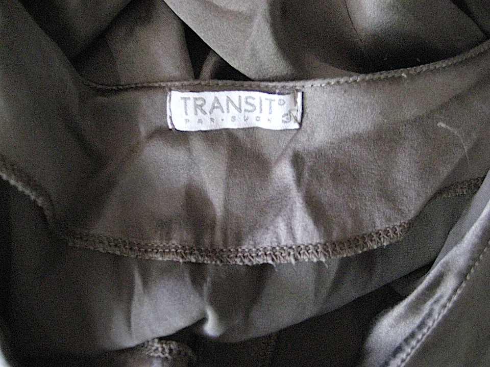 TRANSIT PAR SUCH. ITALY. SILK/ELASTANE BLEND LONG SLEEVE TOP