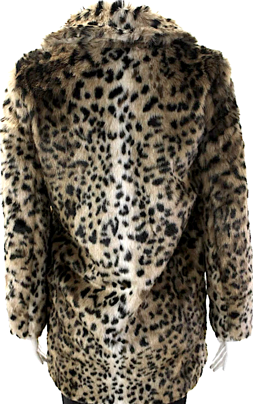 Talula Faux Fur Leopard Print Button Down Coat