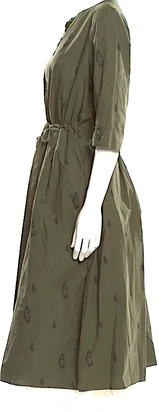 Hannoh Wessel ITALY. Dark olive Cotton Midi Flare Dress