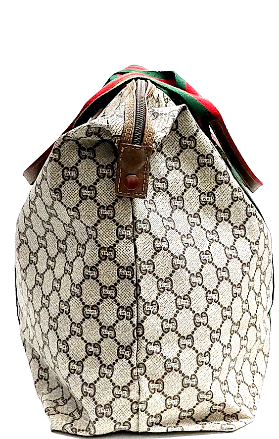 GUCCI italy. PLUS JUMBO XXL Brown Boston Bag Sherry Line Travel Shoulder Bag