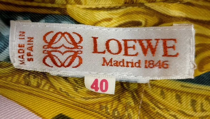 LOEWE MADRID. Multi-Color Silk Scarf Print Top
