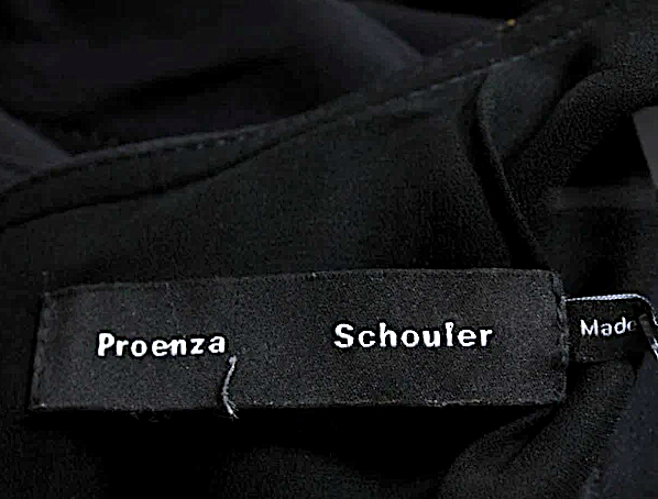 Proenza Schouler NY. Black, Yellow, Belted Spotted A Line Dress