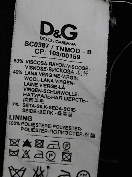 Dolce and Gabbana Italy. D&G Black Wool Long Sleeve Button Blazer Jacket