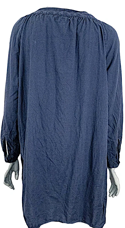 Hannoh Wessel ITALY. Cotton Navy Blue Dress Scoop Neck