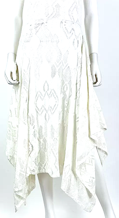 Jean-Paul Gaultier Paris. "Fuzzi" Line. Ivory Lined Stretch Knit Mesh Sheath Dress