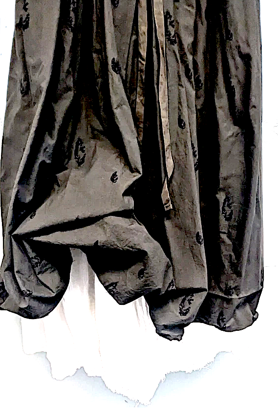 Hannoh Wessel ITALY. Dark olive Cotton Midi Flare Dress