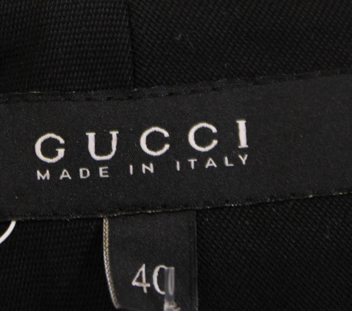 Gucci Italy. Black Cotton Zippered Belted Casual Mini Skirt