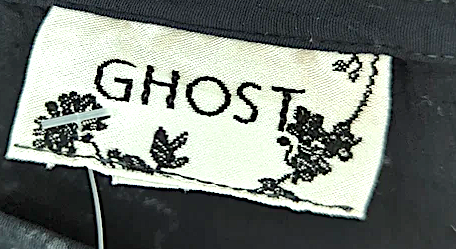 Ghost LONDON. TANYA SARNE. Black Viscose BodyCon Midi Dress