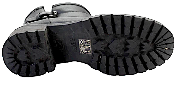 Fendi Italy. Black Leather Fur Lined Buckled Slip-On Ankle Boots Size EUR 38