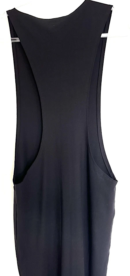 Nostrasantissima Italy. NEW. Black Cotton Maxi Tank Asymmetrical Dress