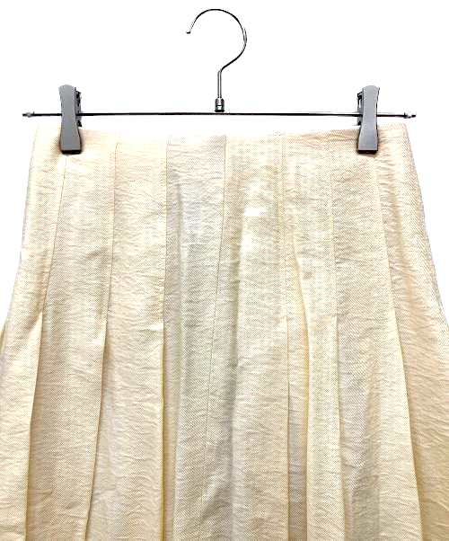 TOMORROWLAND JAPAN. BALLSEY. ivory Cotton Dobby Twill Tuck Pleated Long Skirt