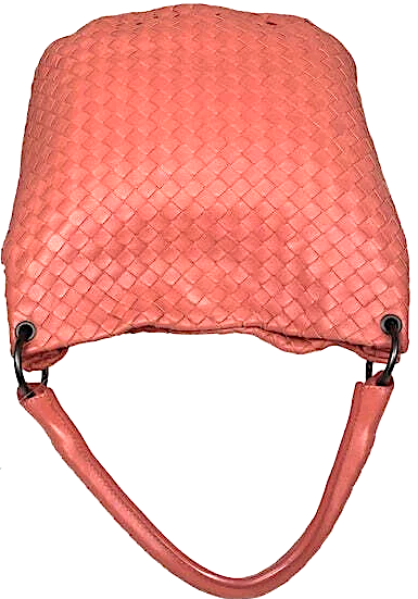 Bottega Veneta Italy. Rare Pink intrecciato Leather Bucket Hobo Style Oval Base Shoulder Bag