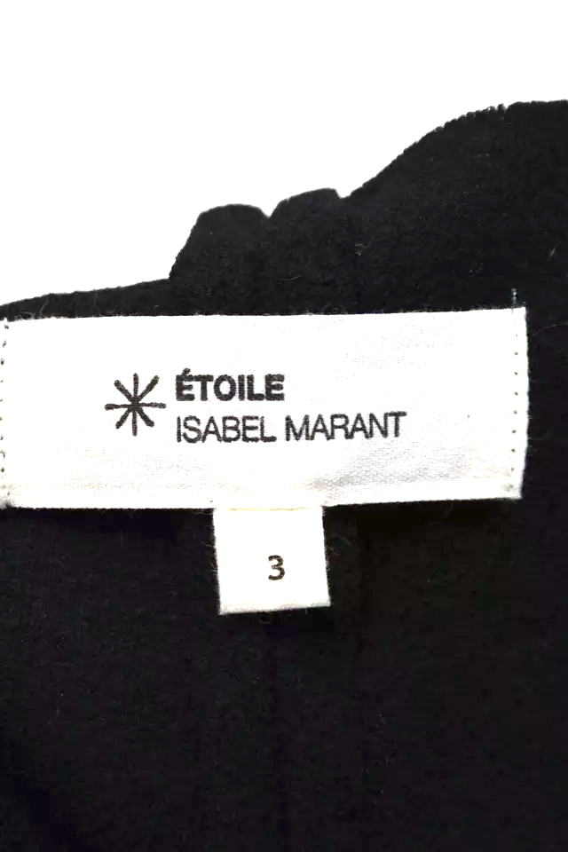 Etoile Isabel Marant Paris. Black Wool Ruched Dress