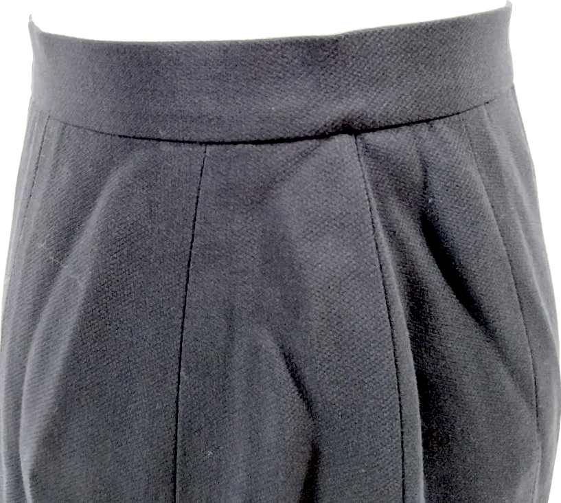 Chanel PARIS. Black Wool, Silk, Spandex Skirt