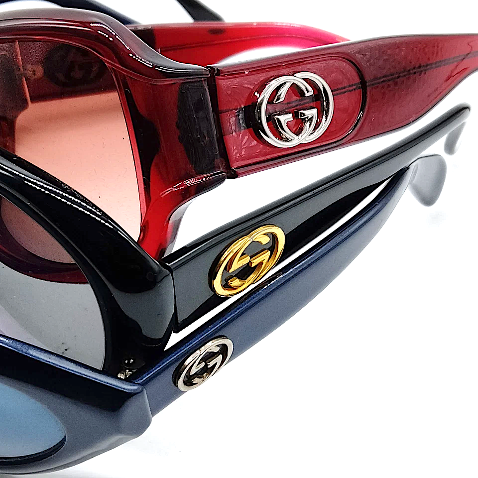 Gucci Italy. Vintage Hand Poured Acetate Sunglasses $240 to $290 a Pair