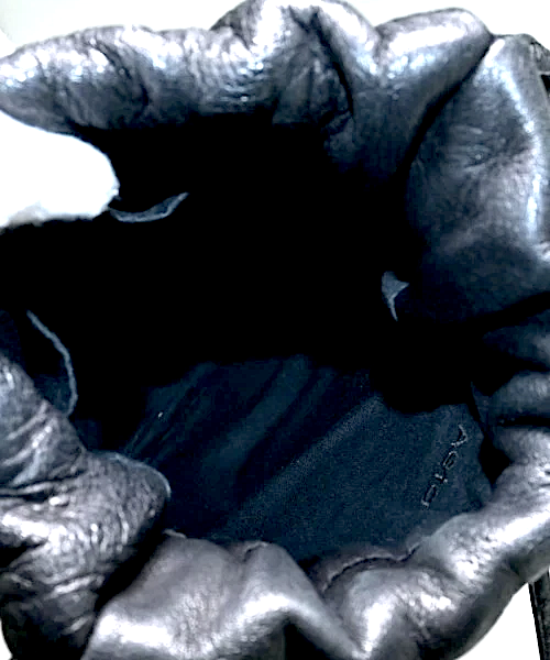 Aeta JAPAN. BLACK LAMBSKIN LUXURY SHOULDER BAG - POUCHETTE LONG SHOULDER STRAP Shoulder Bag