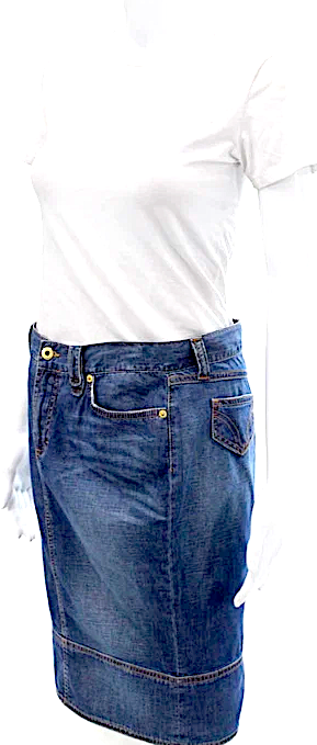 Dolce & Gabbana Italy. D&G Blue Cotton Denim Knee Length Pencil Skirt