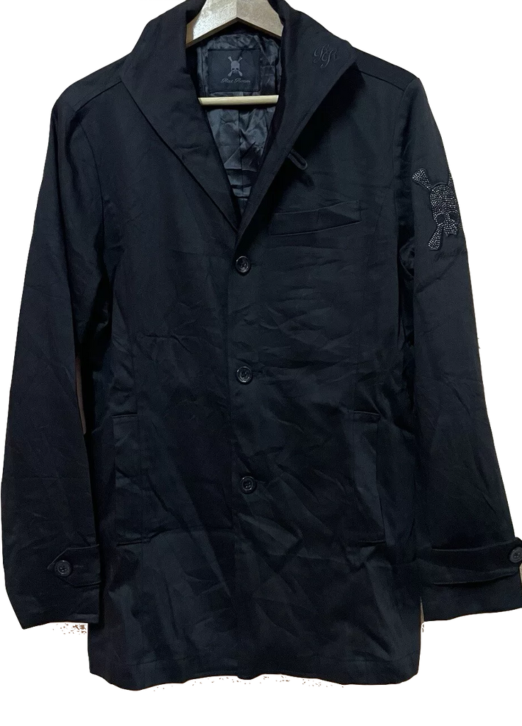 Roen By Hiromu Takahara Japan Designer Skull Logo Super Black Trench Coat