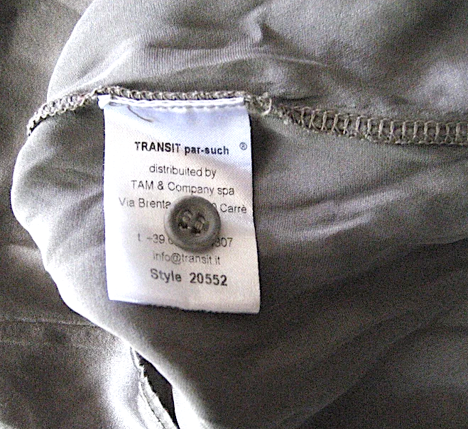 TRANSIT PAR SUCH. ITALY. SILK/ELASTANE BLEND LONG SLEEVE TOP