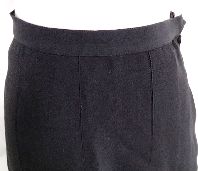 Chanel Paris. Black Acetate, Viscose Blend Pleats Accent Flared Skirt