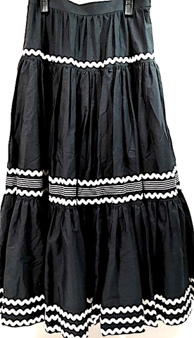 Miu Miu Italy. Black Polyester, Acetate, Nylon Front Zip Skirt