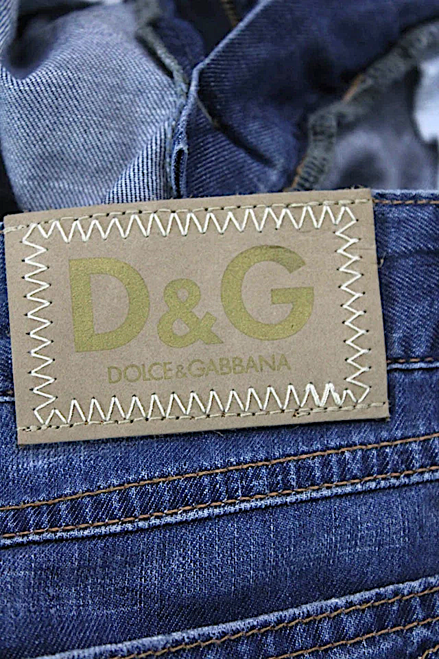 Dolce & Gabbana Italy. D&G Blue Cotton Denim Knee Length Pencil Skirt