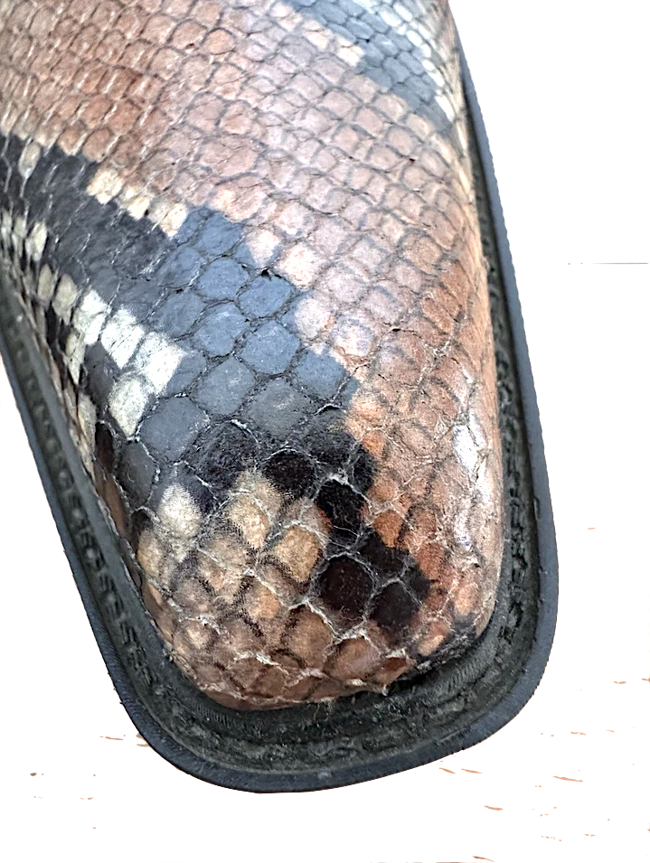 ACNE Studios Sweden. Tan/Brown Snakeskin Leather Ankle Boots Size: 39/9