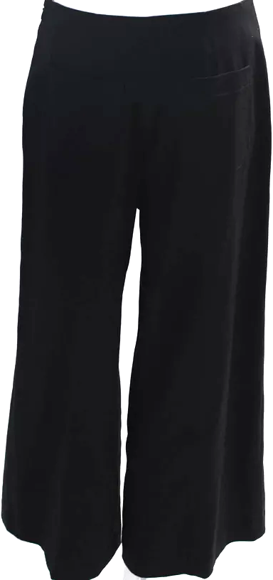 Proenza Schouler NY. Black Wool Mid Rise Cropped Wide Leg Pants