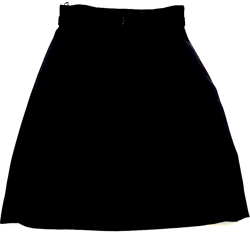 CELINE PARIS. Black Wool Skirt with Goldplated Hardware