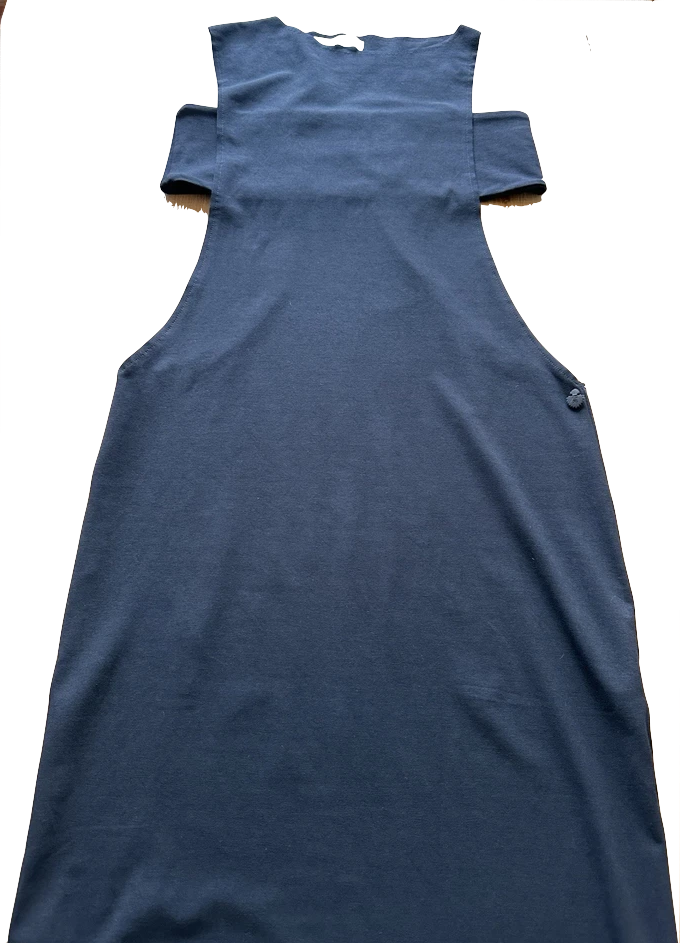 Nostrasantissima Italy. NEW. Black Cotton Maxi Tank Asymmetrical Dress