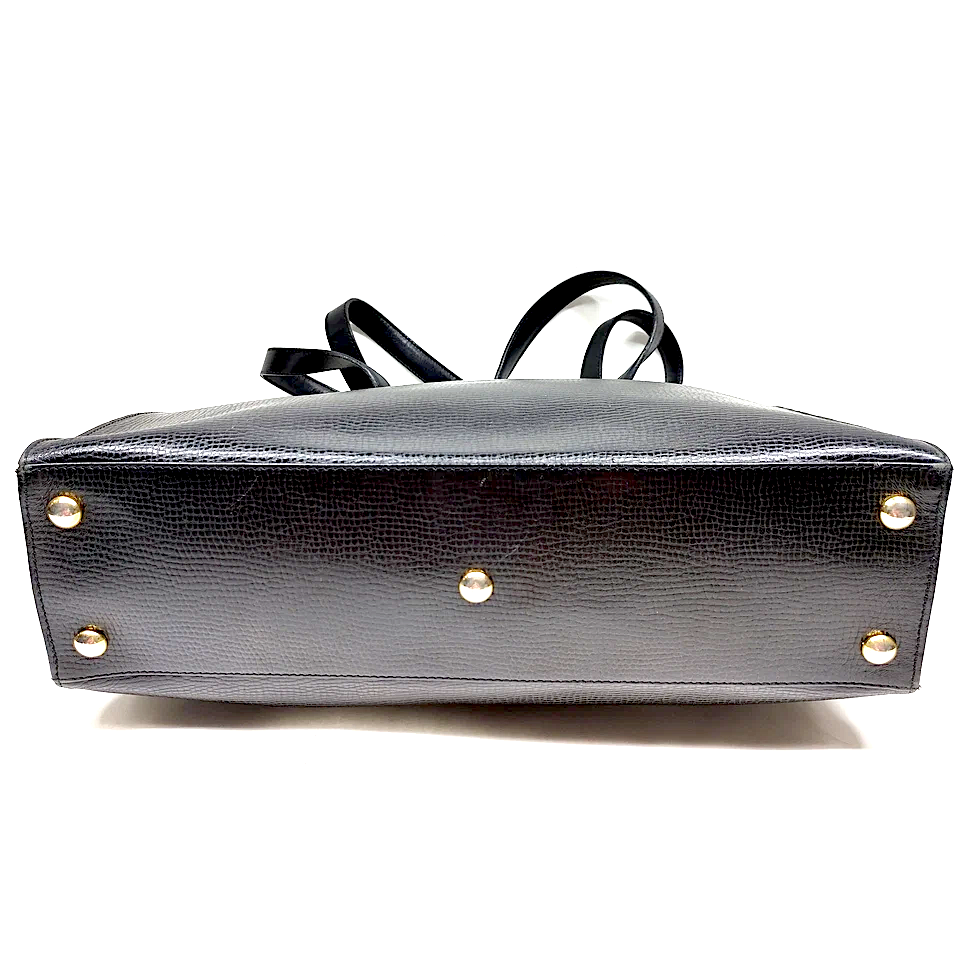 Christian Dior Paris. Black Leather Tote Bag