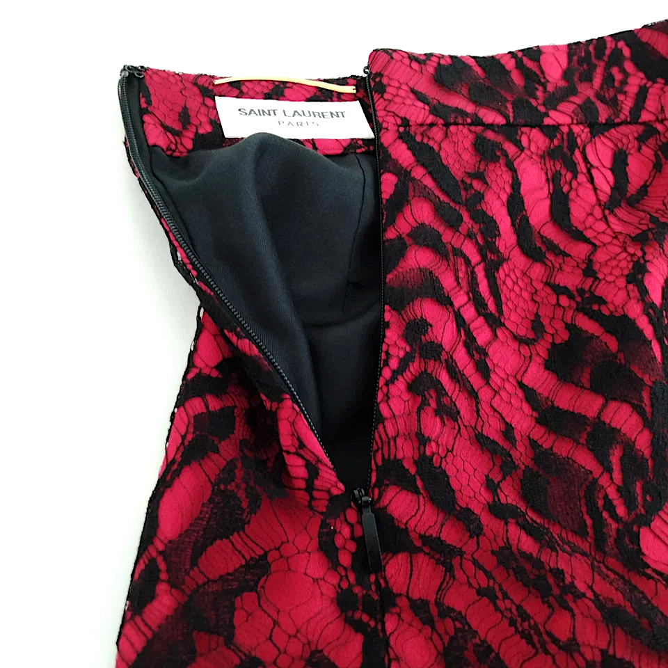 Saint Laurent Paris. Rayon, Nylon, Cotton, Acetate, Silk Skirt