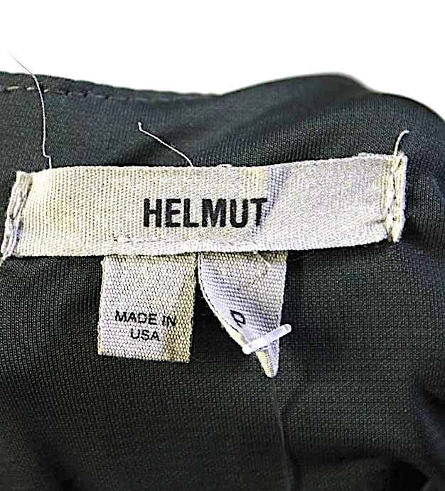 Helmut Lang. Gray Cotton Darted V-Neck Zipped Midi Sheath Dress